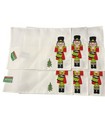 Nutcracker Placemats Drummer Christmas 4-6 Pk White 18x13 Sleighbell Bestro