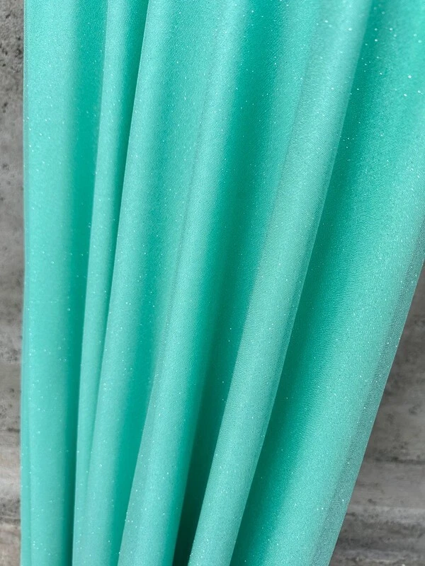 Abito da sera, da cerimonia, verde acqua glitterato - Immagine 4 di 4