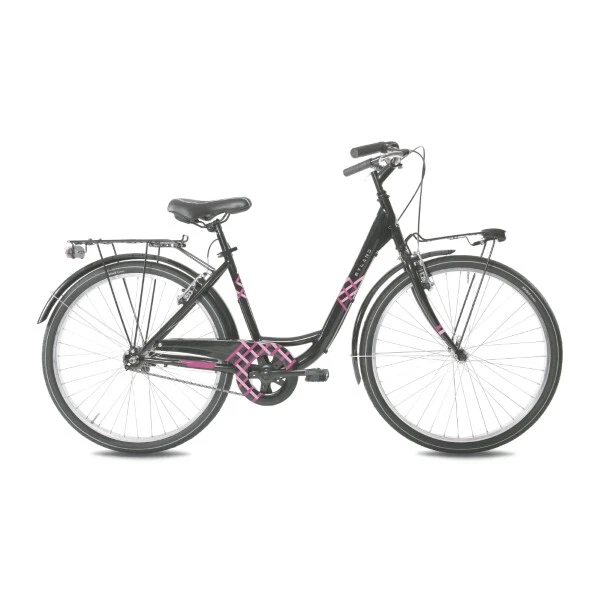 Lolo 26.1 Fahrrad City Damen 26 1v Stahl Einzelrohr Schwarz/Fuchsie Größe S