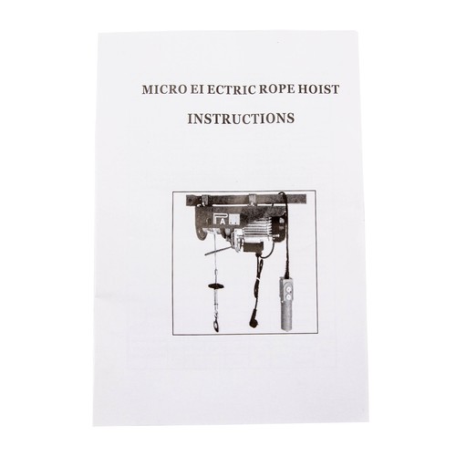 800kg /1763LBS Electric Hoist Winch 1450W Ceiling Wire Rope Lifting Machine - Picture 18 of 19