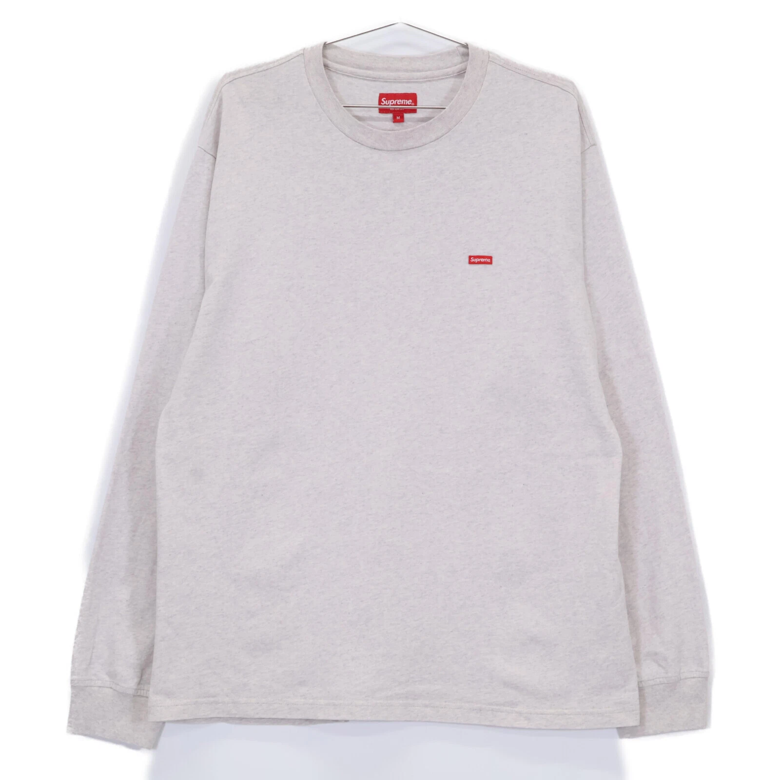 Supreme Gris Clair Petite Boîte Logo Manches Longues T shirt Tops M Gris Clair