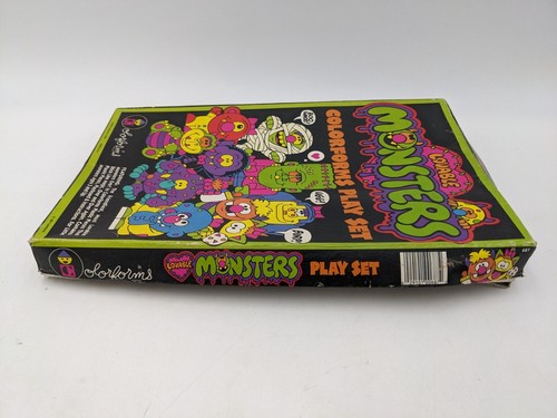 Set da gioco vintage 1987 Amable Monsters Colorforms completo Fair Cond - Foto 3 di 12