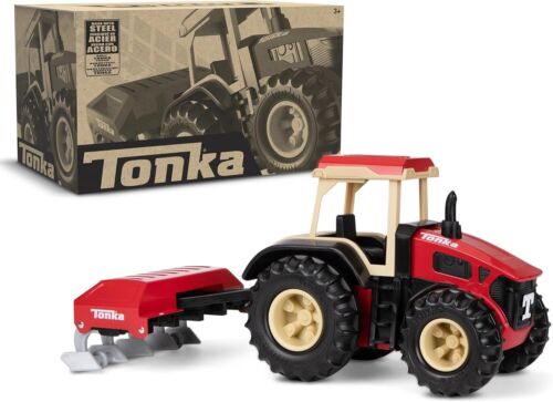 Tonka Steel Classics, Farm Tractor & Plow– Made with Steel & Sturdy Plastic, Red - Picture 6 of 6