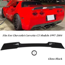 For Corvette C5 1997-2004 ZR1 Extended Style Gloss-Black Rear Trunk Spoiler Wing