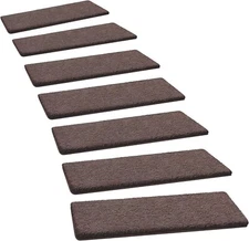 PURE ERA Carpet Stair Treads Ultra Plush 8" X 30" (14 Pieces,Dark Brown)