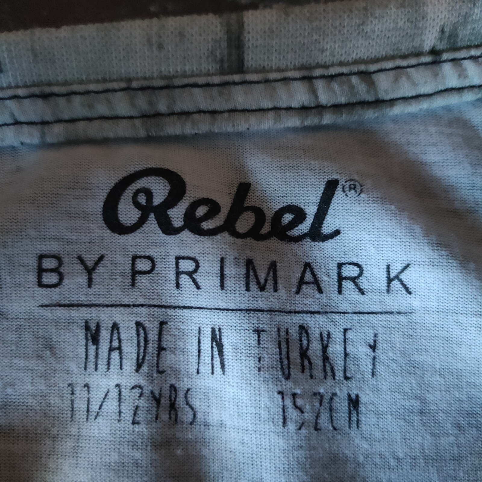 Rebel By Primark Grey NYC Tshirt Age 11-12, will fit size 10 image 4