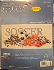 NIP Janlynn Designs For The Needle Cross Stitch Kit #087-0057-W Soccer Football