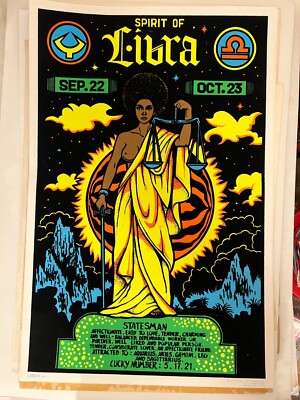 1976 LIBRA Astrological sign African American Woman Flocked +