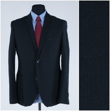 Mens Black Blazer 40R UK Size Wool Sport Coat Jacket