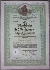 Aktie, Danzig 1941, 500 RM,                                           (Art.3244)