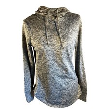 Reebok Shirt Womens Size XS Gray Heathered Hoodie Sweatshirt
