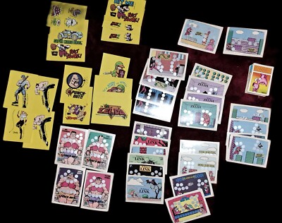 1989 Topps Nintendo - Scratch-Off Game Cards Lot including two error cuts 