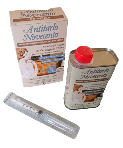 Kit Trattamento Antitarlo NOVECENTO Liquido contro tarli, larve 250 ml + Siringa - Foto 1 di 7