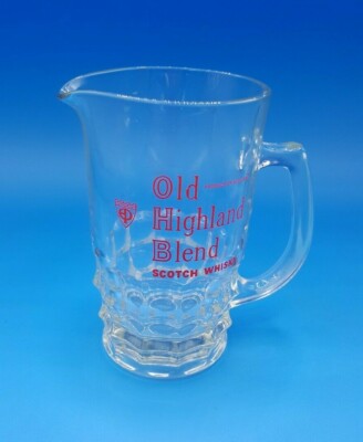 Water Jug Old Highland Blend Scotch Whisky Glass Vintage