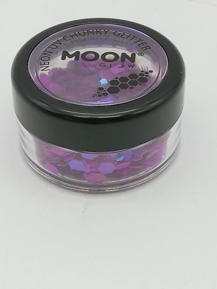 Brillo de luna neón UV brillo grueso, púrpura Foto 3 de 4