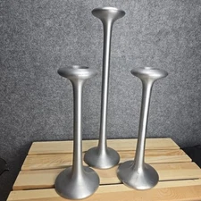 Kagla Aluminum Candle Holders Candle Sticks  about  14 1/2” & 10” Ikea Set Of 3