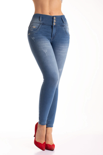 VEROX JEANS pantalones colombianos cintura alta Levantacola 5012 | eBay