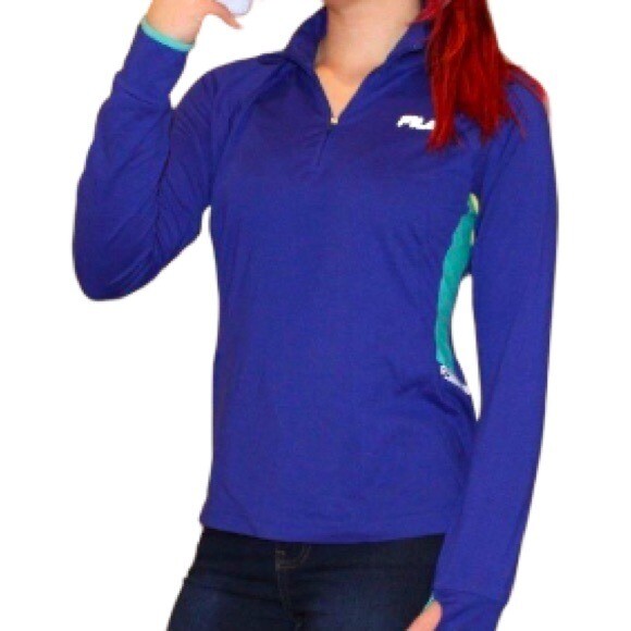 Felpa Fila Sport Donna Taglia Media Running Quarto Cerniera Blu Reale