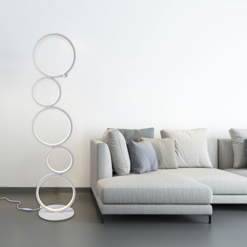 LED Floor Lamp 5-Ring Night Light Corner Standing Light Living Room Decor Modern