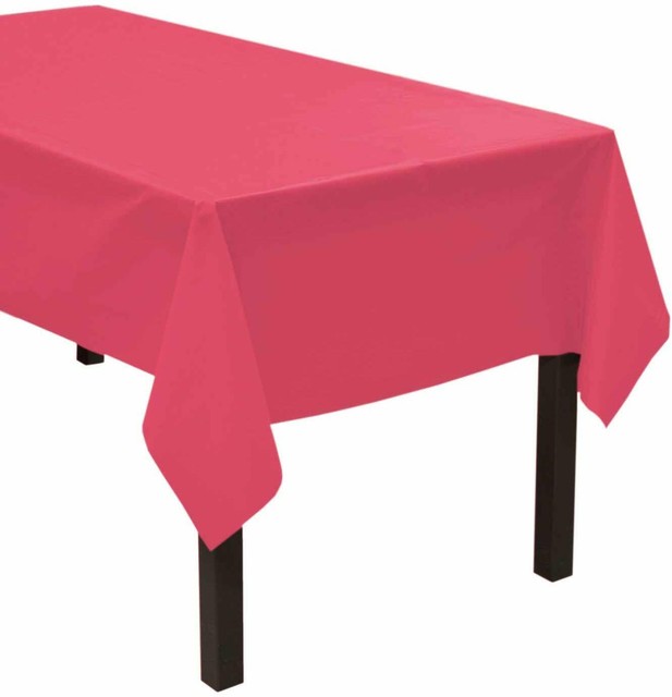 Fantastic Neon Pink Heavy Duty Plastic Tablecloth Party Decorative