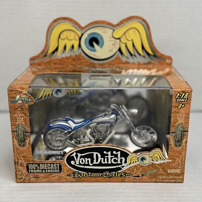 Vintage Jada Toys Von Dutch Kustom Cycles Dragnut 1 18 Scale 2004