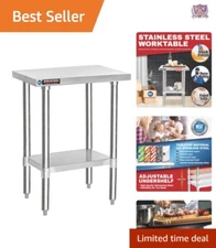 24x18 NSF Certified Stainless Steel Food Prep Table – Durable Kitchen Essential