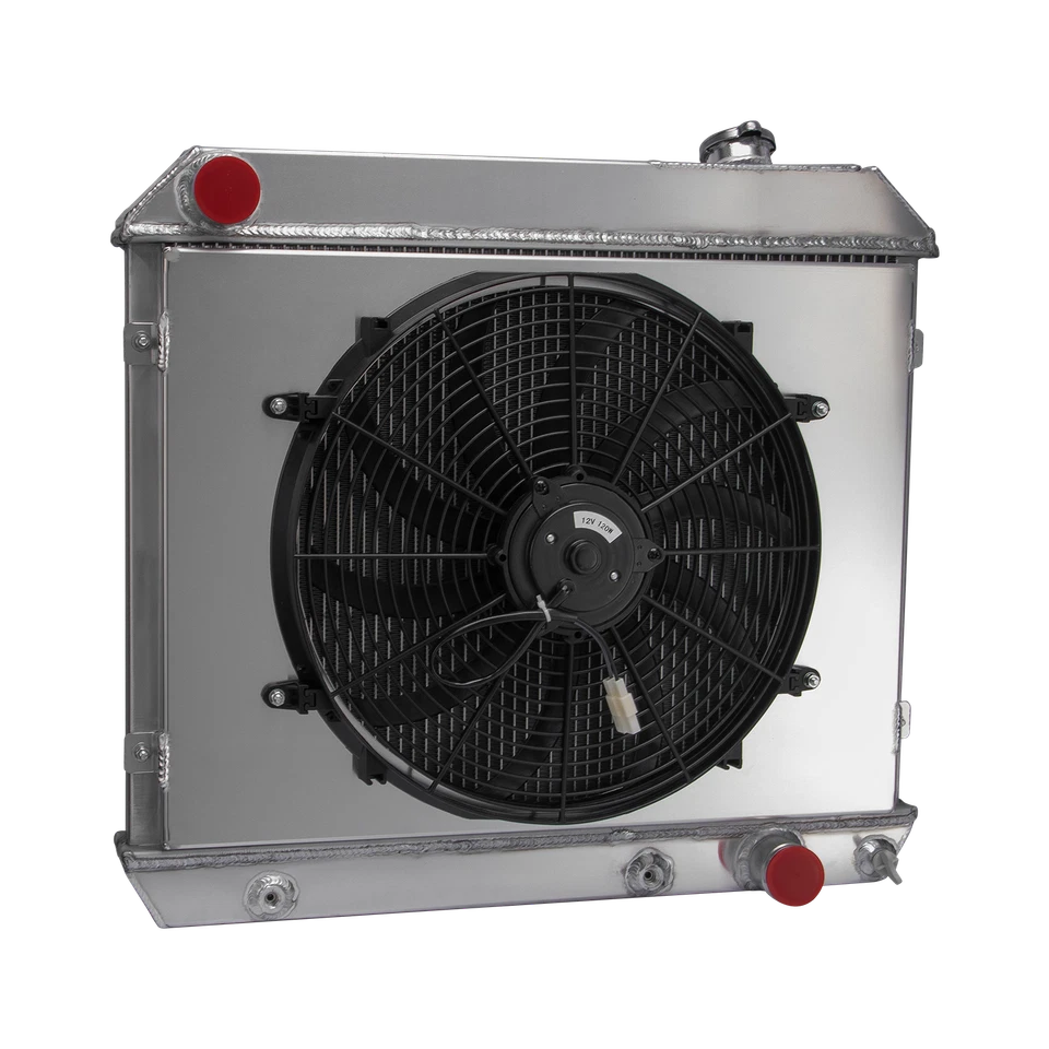 4 Rows Radiator&Shroud Fan For 63-1966,65 Chevy C10 C20 C30 K10 K20 K30 Truck V8 Foto 3 de 4