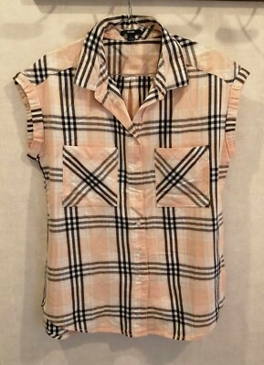 Bluse orange kariert Baumwolle Gr.40 Kiabi (2311129)