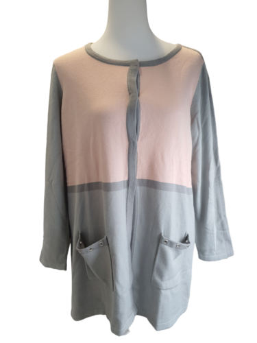 MA-Mode Mantel Gr. 44 Grau Rosa Neu Einteiler mit Knöpfen Damen  - Bild 1 von 3