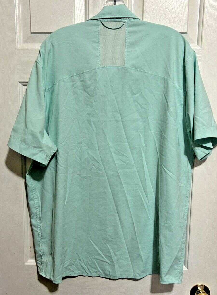 Under Armour High Tide Mens Sz XL Button Up Aqua Float Vented Shirt