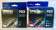 EPSON 702 Combo Ink Cartridges Cyan Magenta Yellow  Black Warranty 10/2021
