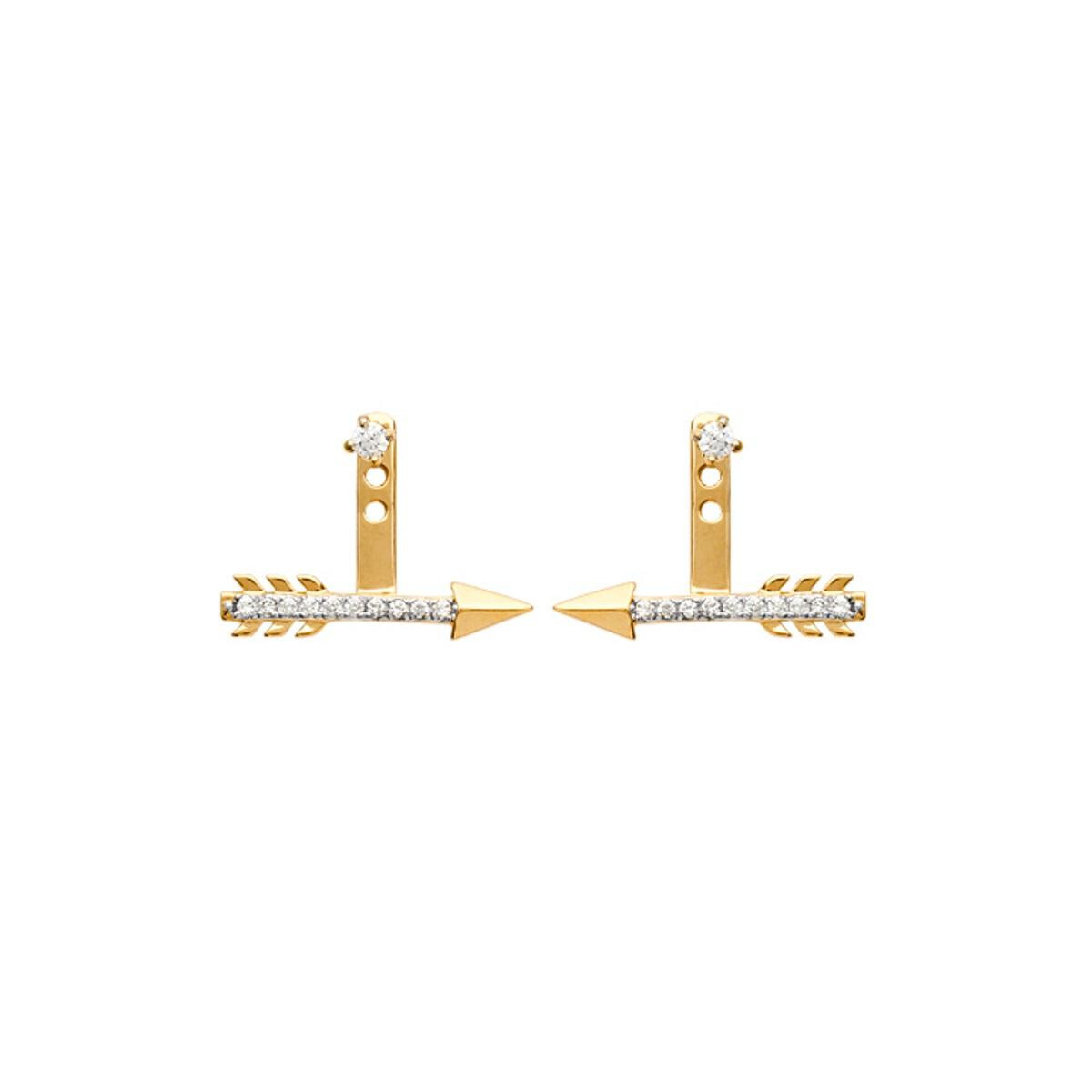 Boucles d'oreilles dessous de lobes flèche plaqué or hypoallergénique contre les irritations