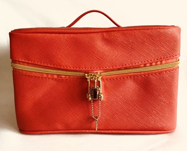 Joy Mangano Jewel Kit Double Decker Tray Red Orange Jewelry Storage Box