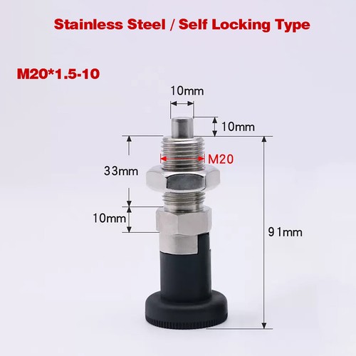 Knob Plunger Self-Locking Indexing Pin/Reset Spring Positioning Pin/ M10M12-M20 - Picture 13 of 21