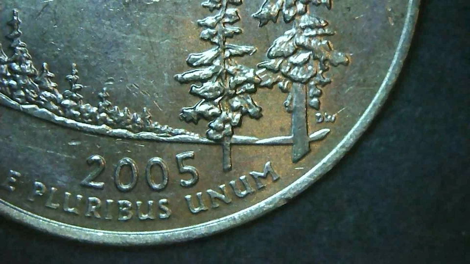 2005~D OREGON STATE QUARTER ~ DOUBLED DIE REVERSE Left Side Tree on Left!  - Image 3 of 4