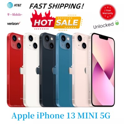  New Apple iPhone 13 MINI 5G A2481 128/256GB 5.4'' Unlocked AT&T T-Mobile Verizon