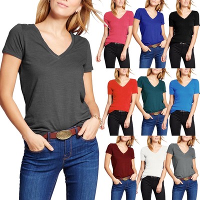 basic v neck womens tee