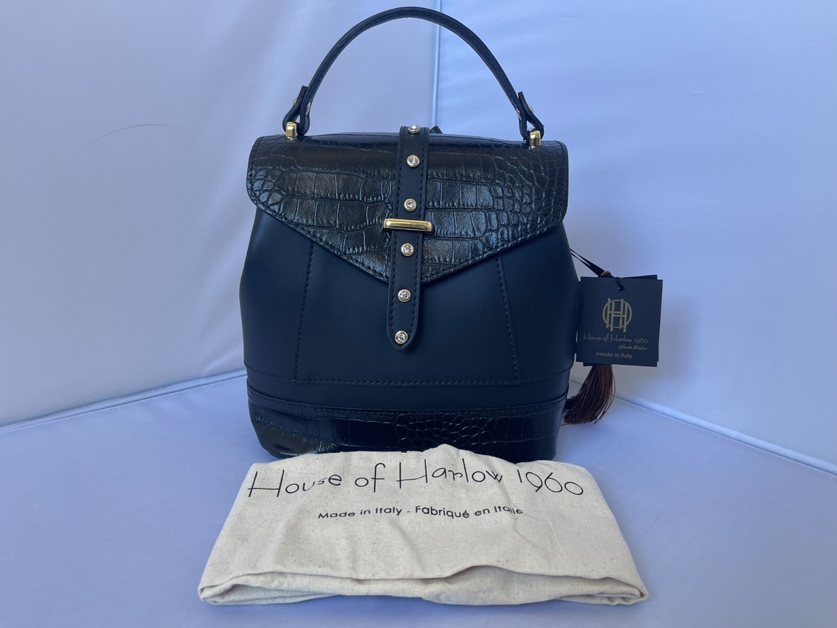 cole haan harlow leather backpack Men's Cortlandt in Blue Lined Textile with leather trim Imported A Gorgeous Leather Backpack that