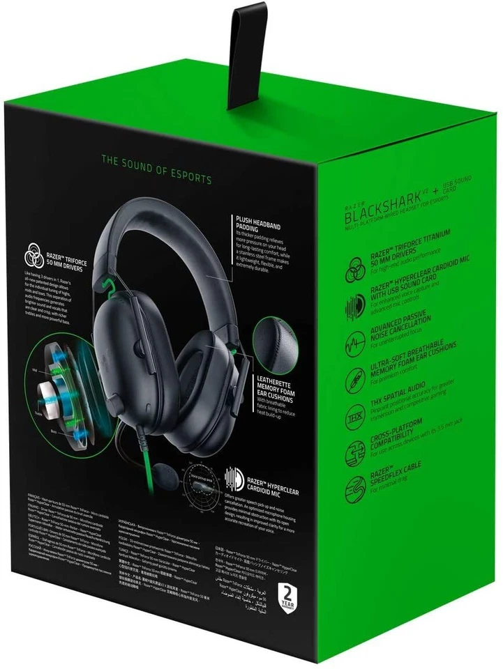 Razer BlackShark V2 X Gaming Headset Virtual 7.1 3.5mm Multi-Plattform Black - Immagine 2 di 3