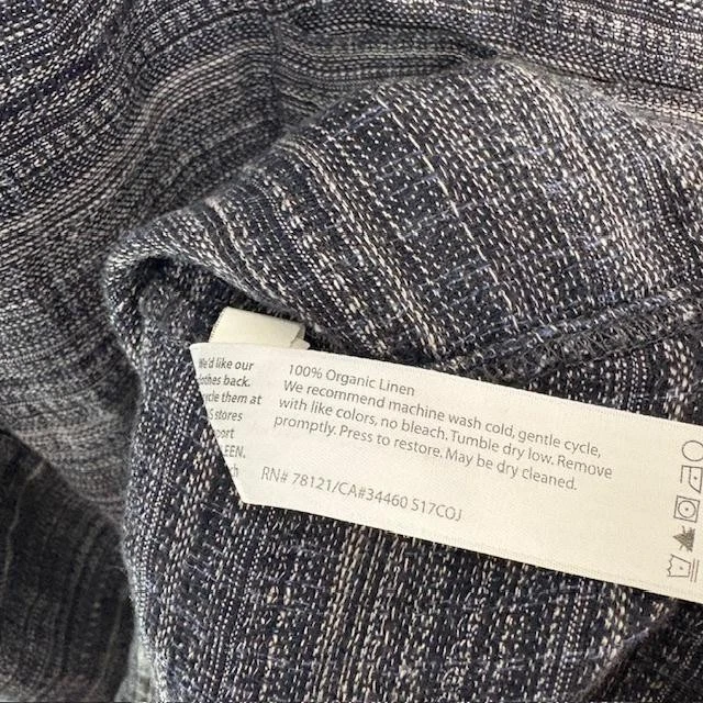 Vestido Eileen Fisher Mujer Pequeño Gris Lino Orgánico Cambio Mini Bolsillos Foto 4 de 4