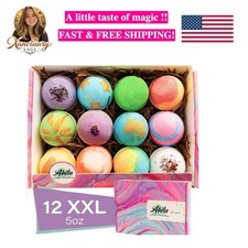 12 XXL Bubbly Organic Bath Bombs Gift Set for Women Men and Kids Designed in ...