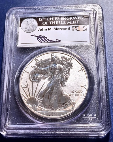 2011-P PCGS Rev. PR69 American Silver Eagle (John Mercanti Signed)