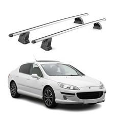 Alu Dachträger für Peugeot 407 2004-2011 TÜV T-Nut Abschließbar 2tlg Silber