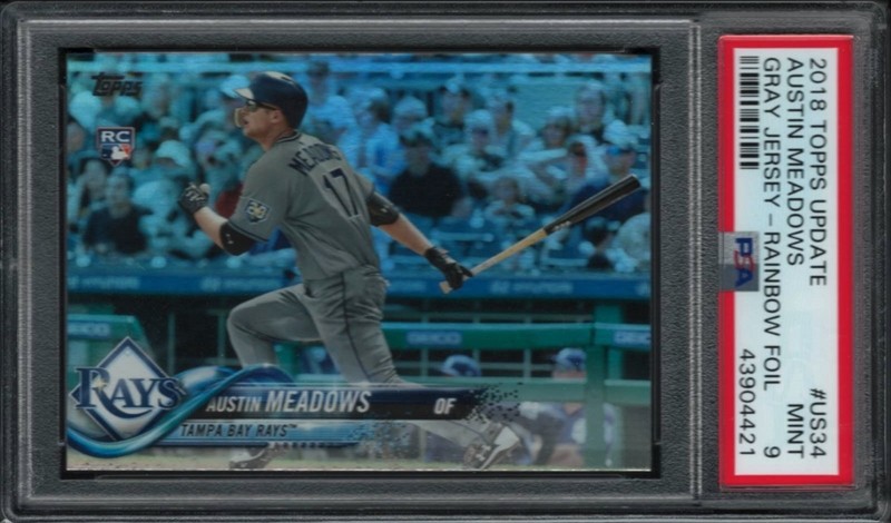 2018 Topps Update Rainbow Foil #US34 Austin Meadows Rookie Card RC PSA 9 Mint