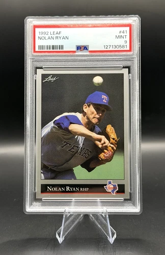 1992 Leaf - Nolan Ryan #41 - Texas Rangers - Hall of Fame - PSA 9