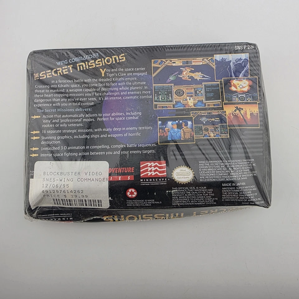 Wing Commander Secret Missions - Sealed By Blockbuster - Super Nintendo SNES - Image 2 of 4