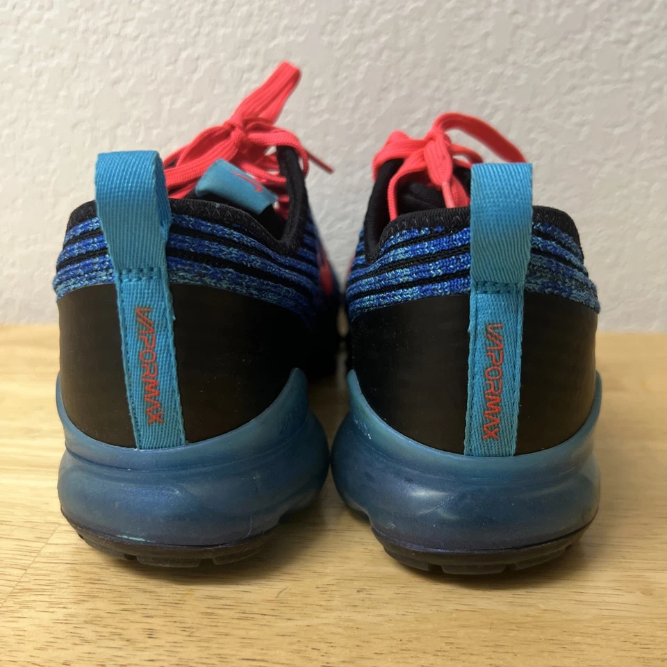 Nike Air VaporMax Flyknit 3 Azul Furia y Flash Carmesí Talla 6 Juvenil EE. UU. Foto 3 de 4