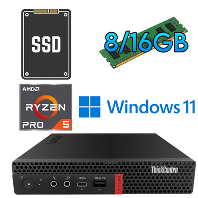 Lenovo ThinkCentre M75q tiny Ryzen 5 Pro 3400GE 8/16GB RAM NVME SSD Mini PC Win
