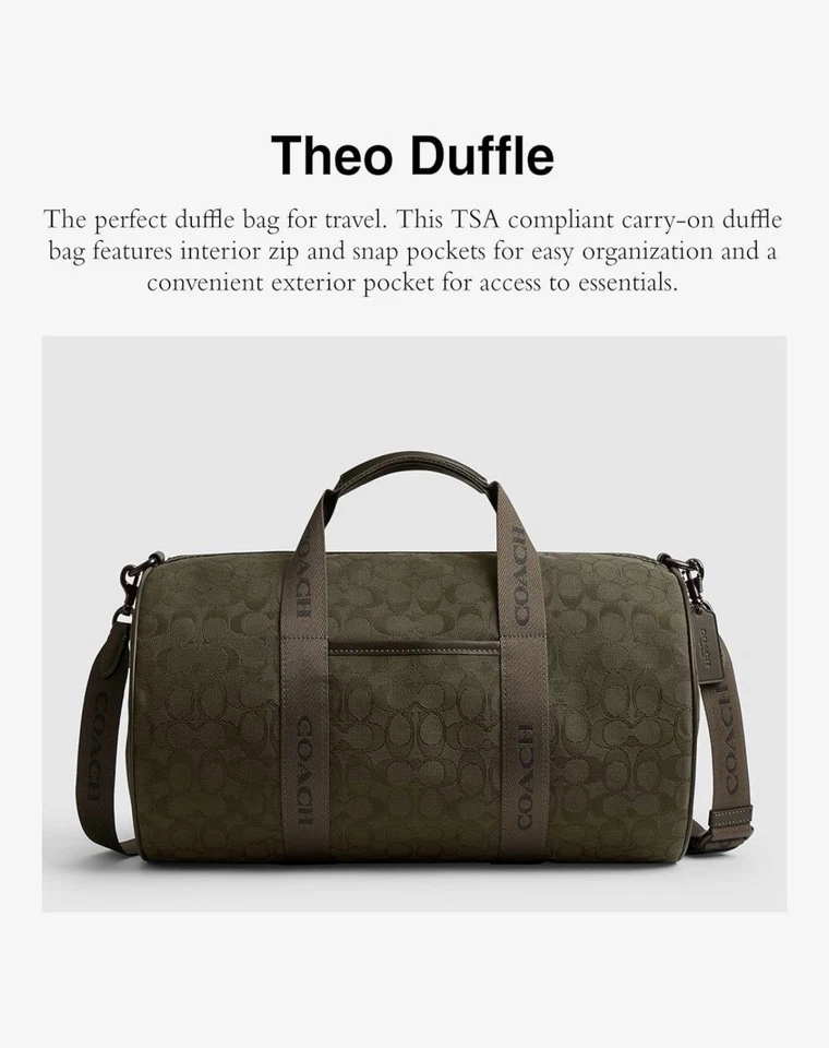 Coach Men's Theo Duffle Bag Signature Jacquard - Image 2 of 4