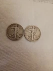 2 SILVER WALKING LIBERTY HALF DOLLARS 1942 AND 1944